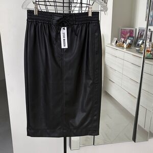 Steve Madden Black Faux Leather Pencil Skirt